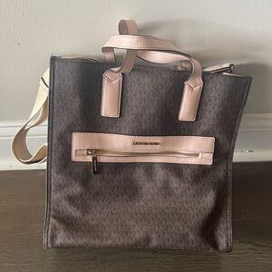 Elegant Brown and Pink Tote Bag